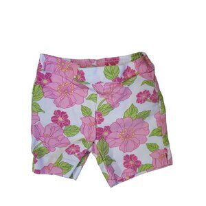 Janie and Jack Pink Floral Cotton Shorts, Infant size 12-18 mths